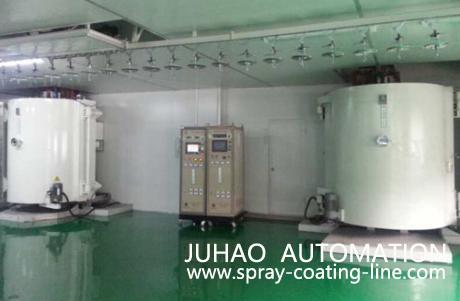 Automatic uv spraying line and vacuum coating system